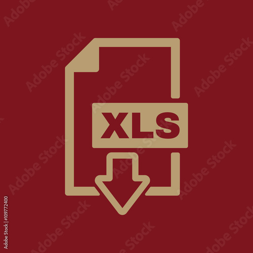 The XLS icon. File format symbol. Flat