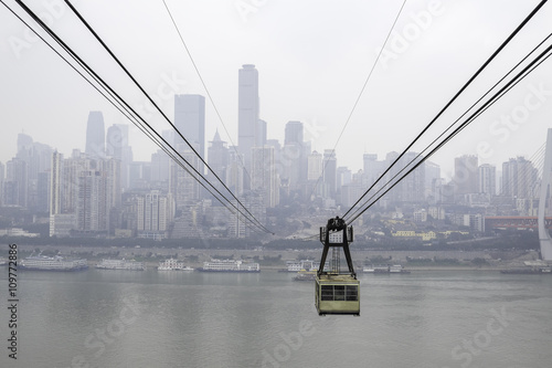 Chongqing Cable Car across Yangtze River, Yuzhong, China photo