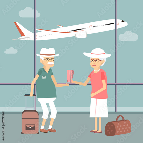Senior Couple at Airport