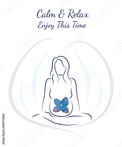  Illustration poster pregnancy happy time Trimesters nucleation and growth of the child Calm and Relax Enjoy this time