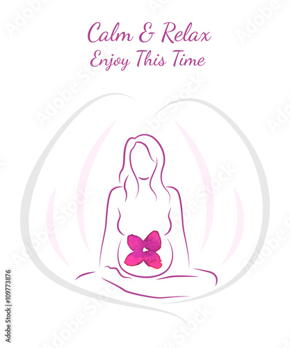  Illustration poster pregnancy happy time Trimesters nucleation and growth of the child Calm and Relax Enjoy this time