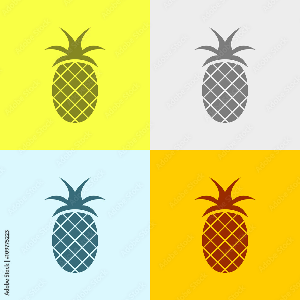 Icon Of Pineapple. Icon Of Pineapple.