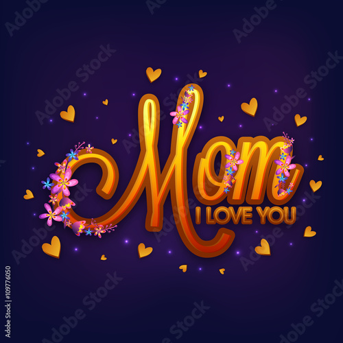 Greeting Card with Golden text for Mother's Day.