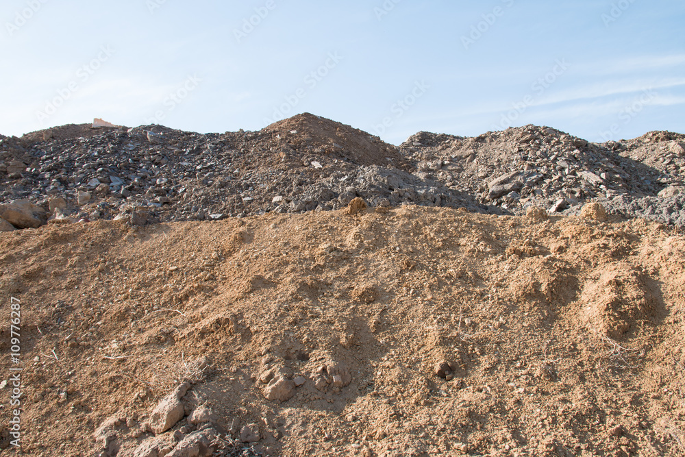 Construction site waste mound Construction site waste mound