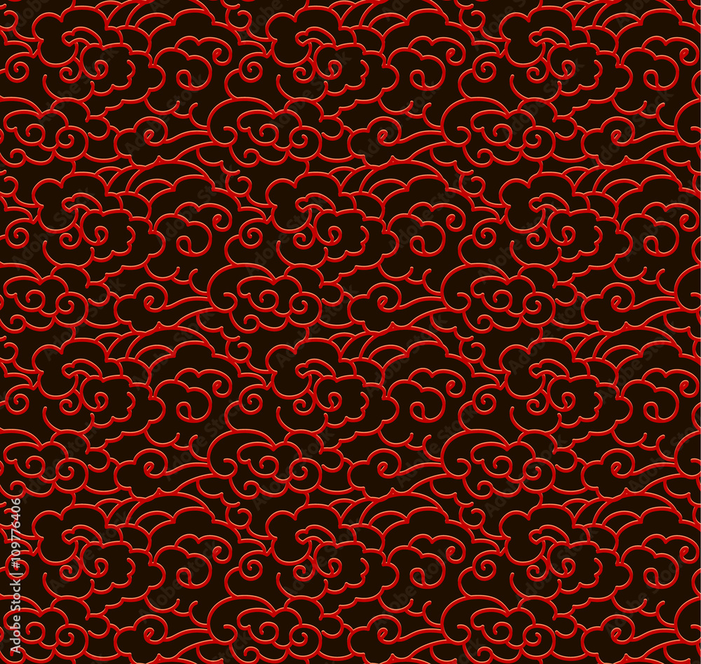 chinese clouds, seamless pattern