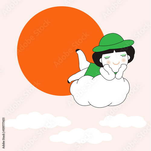 Relaxing and Blissful Evening Character illustration