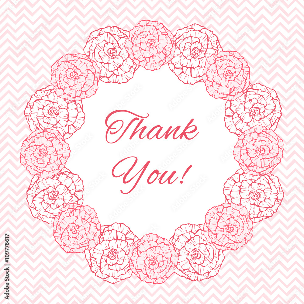Greeting card template with floral wreath Greeting card template with floral wreath