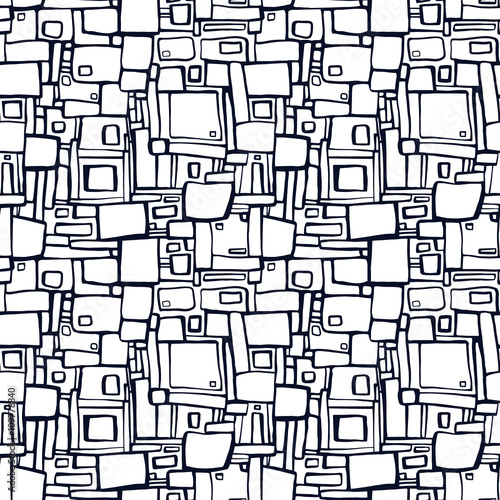 Seamless pattern with abstract geometric texture
