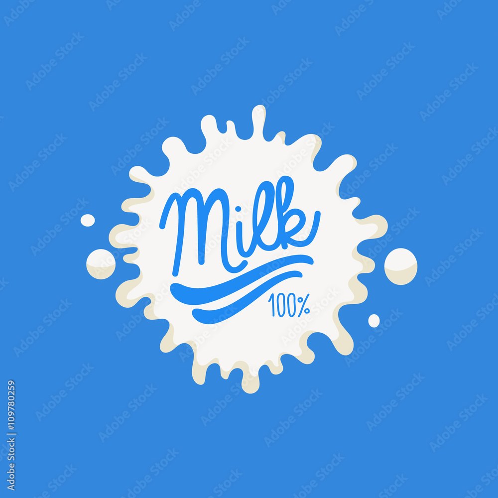 Obraz premium Double Underline Milk Product Logo