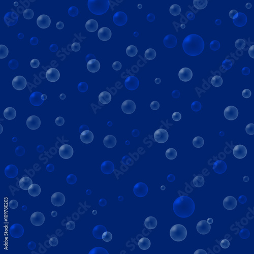 Bubbles on Blue Seamless Abstract Background. Eps10, Contains Transparencies. Vector