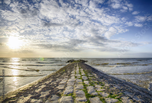 Breakwaters on the North Sea. Ostende. Belgium