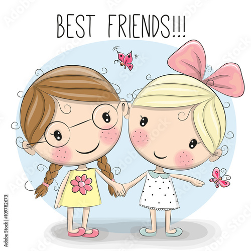 Two Cute cartoon girls