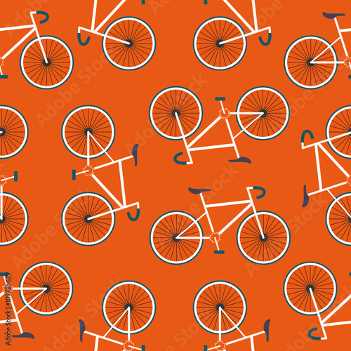 Simple racing bicycles seamless pattern