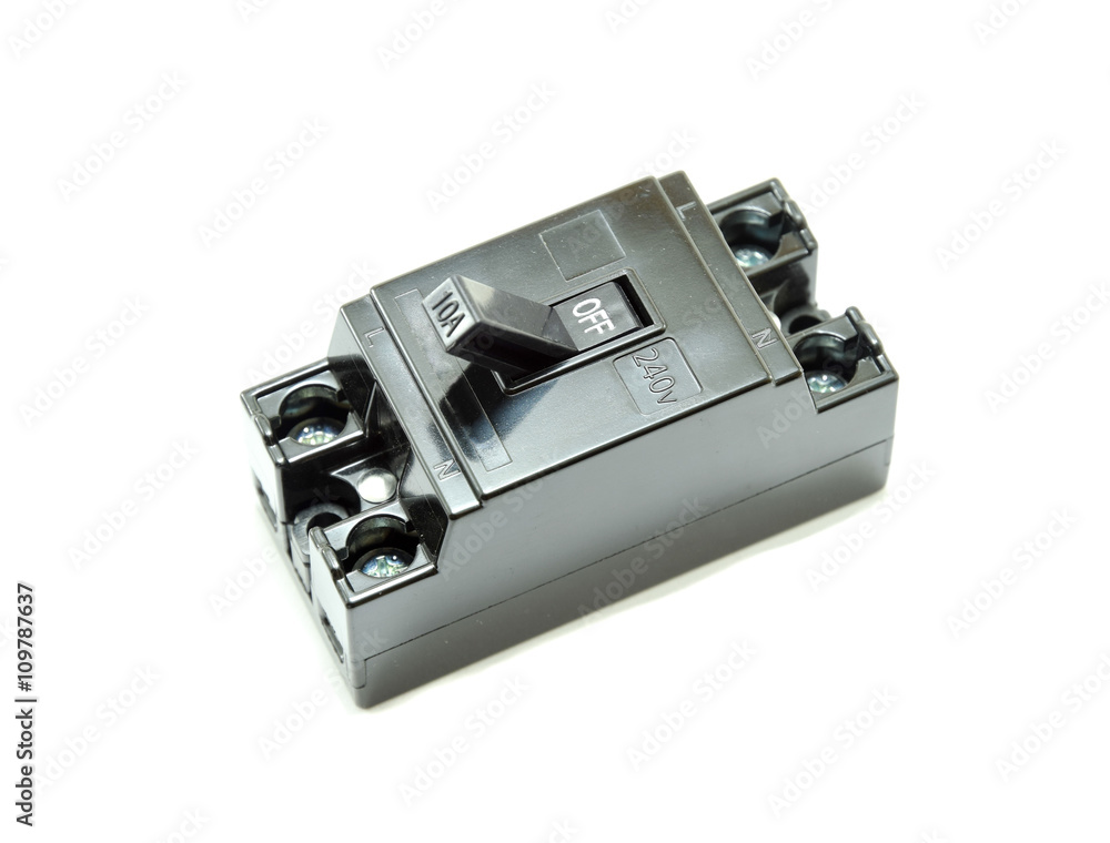 safety breaker on white background