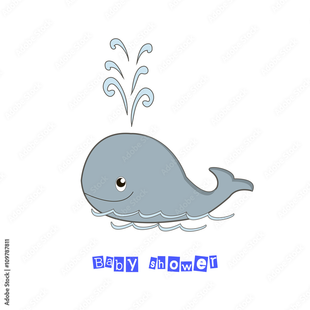 Amazing Whale on sea background with a splash of water in a vector. Amazing Whale on sea background with a splash of water in a vector.