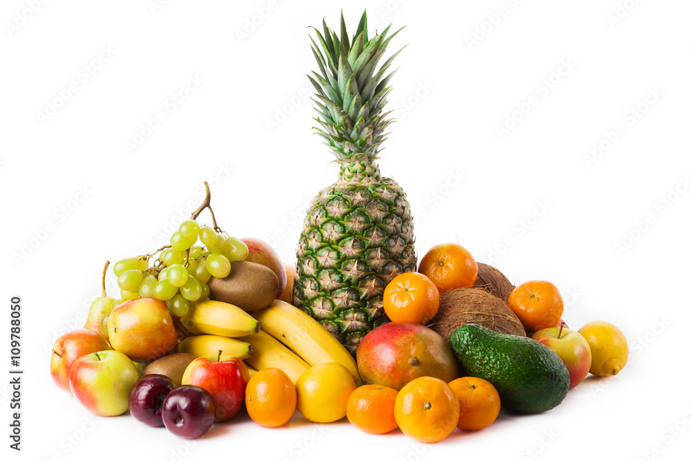 fruits isolated on white