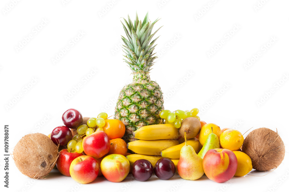 fruits isolated on white