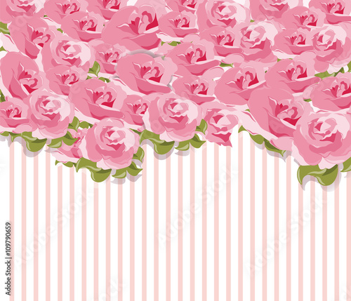 Happy Valentine's Day card with roses bouquet. Vector