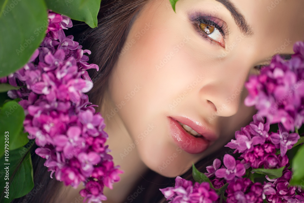 portrait woman in flowers portrait woman in flowers