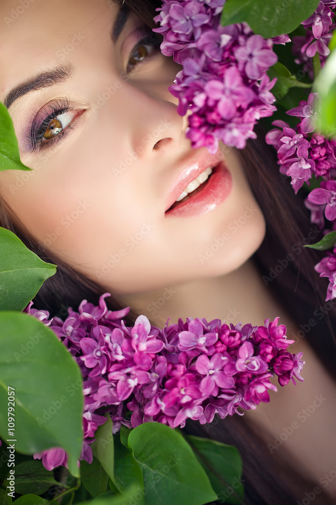 portrait woman in flowers portrait woman in flowers