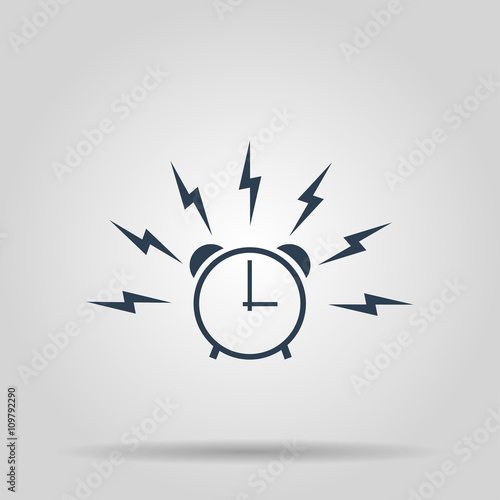 Alarm clock sign, wake up icon illustration.