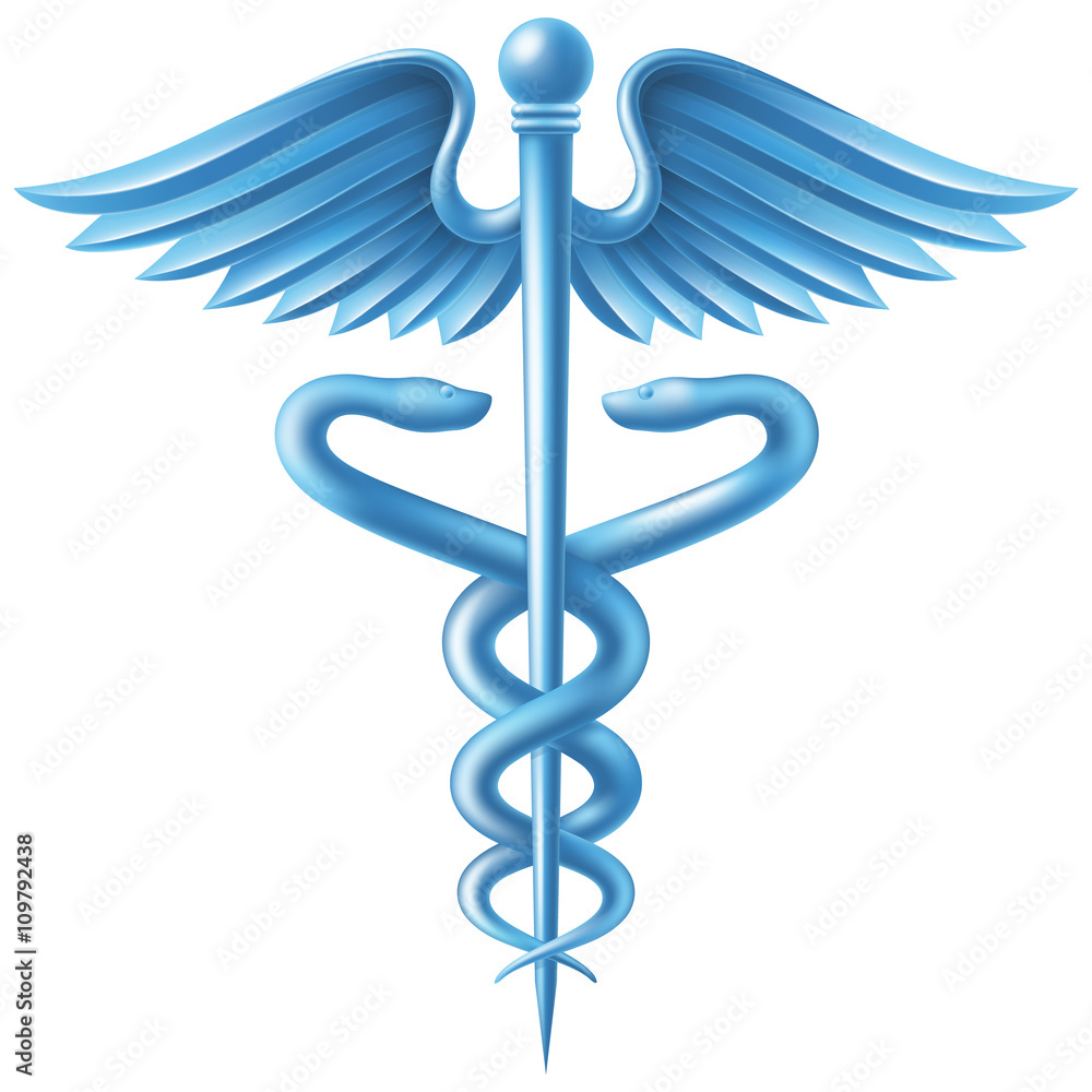 Blue metallic Caduceus, vector illustration. Blue metallic Caduceus, vector illustration.