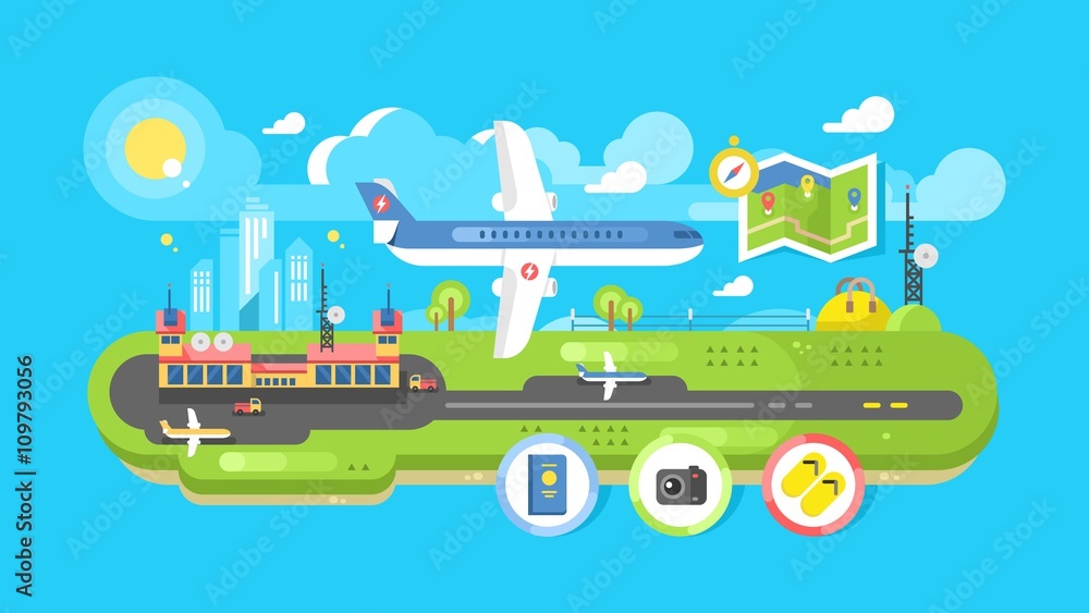 Naklejka premium Airport building infrastructure