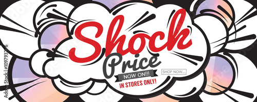 Shock Price Sale 6250x2500 pixel Banner Vector Illustration.