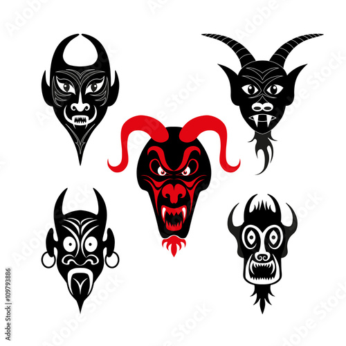 Set of infernal characters for the holiday of Halloween