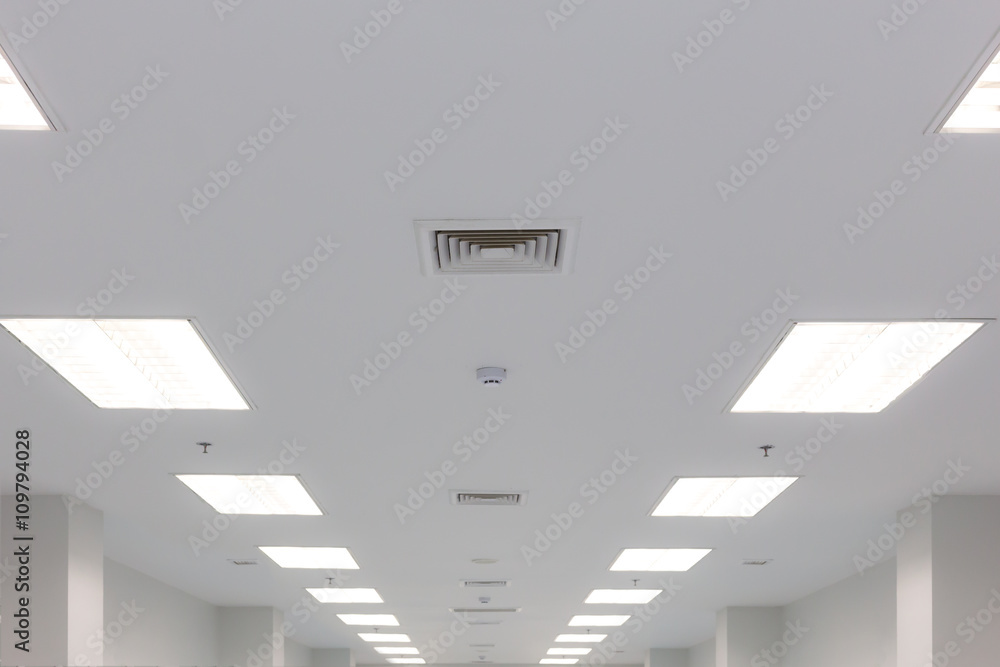 ceiling lighting and exhaust louver - obrazy, fototapety, plakaty 
