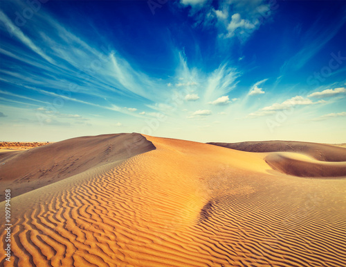 Sand dunes in desert