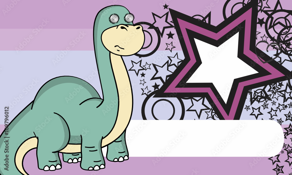 brontosaurus  dinosaur cartoon background in vector format 