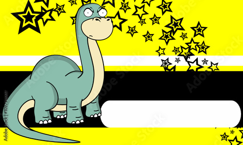 funny dinosaur brontosaurus cartoon background in vector format 