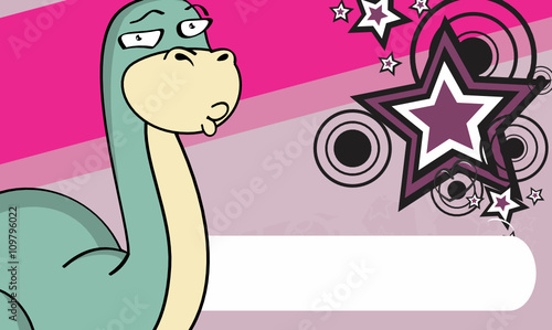 dinosaur brontosaurus expressions cartoon background in vector format 
