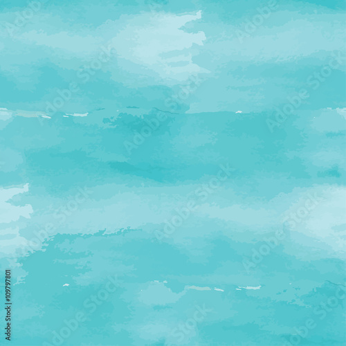 Blue abstract watercolor seamless background.