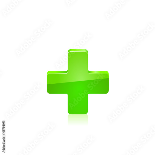 Green cross. Vector