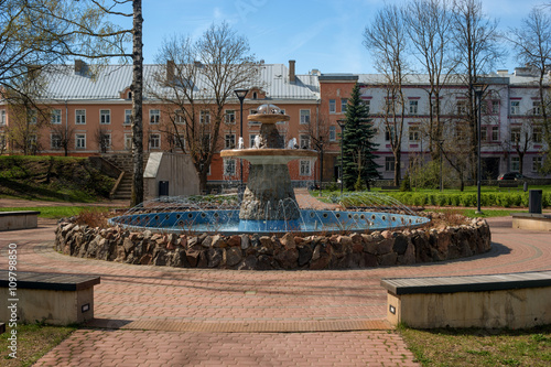 Narva, Estonia. Fountain in the town square.