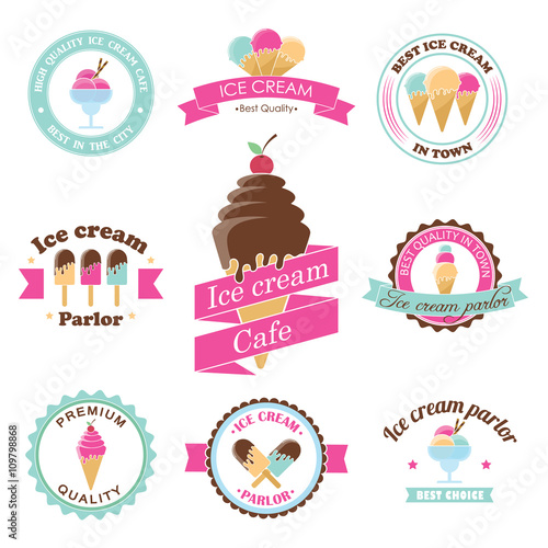 Vector ice cream labels