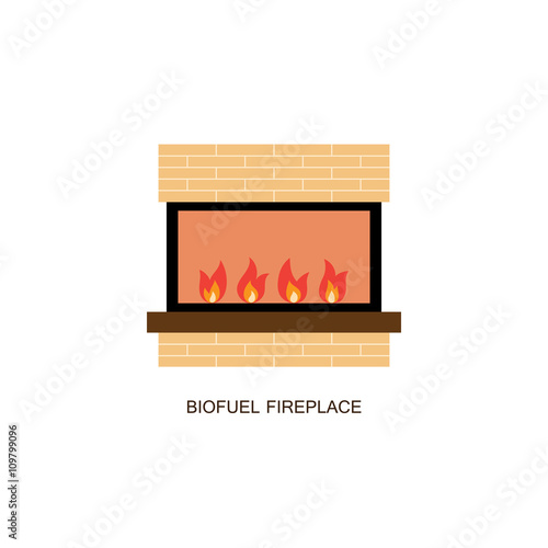 Bio fuel fireplace vector illustration