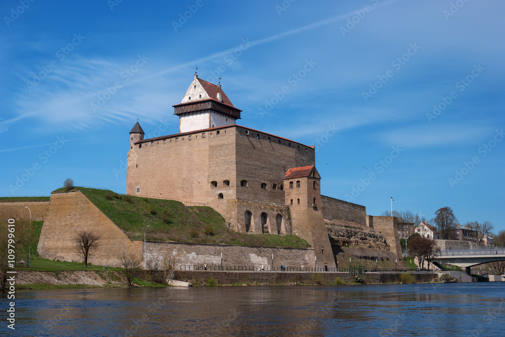 Narva, Estonia - Herman Castle View from the Narva River.