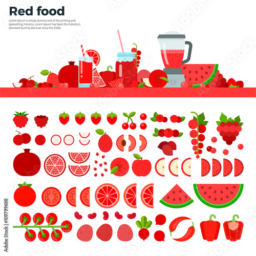 Red healthy food on the table