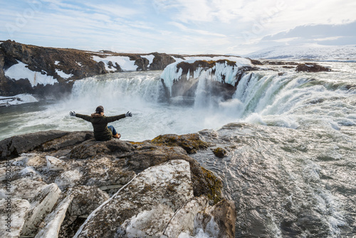 Godafoss the waterfall of gods in northern part of Iceland. photo