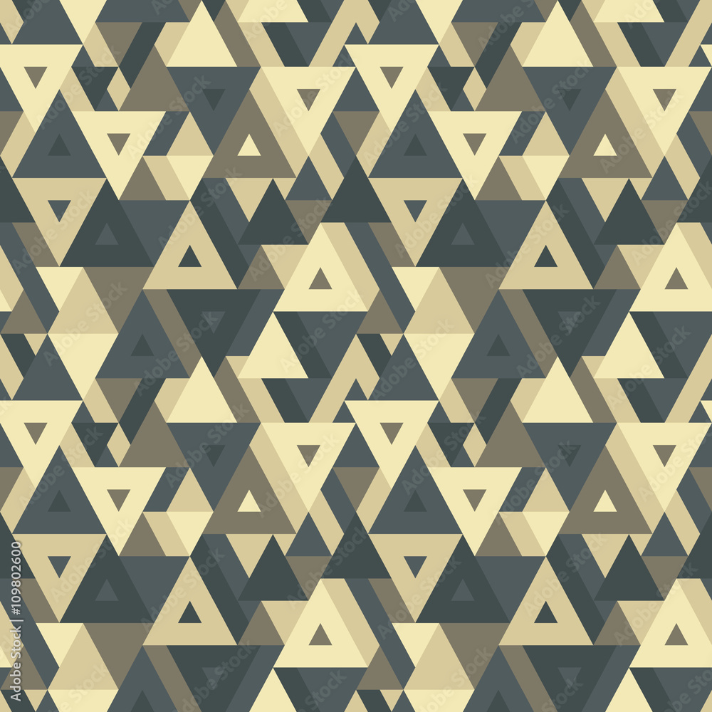 Abstract geometric background - seamless vector pattern for presentation, booklet, website and other design project. Seamless vector background in vintage colors. Triangles background.