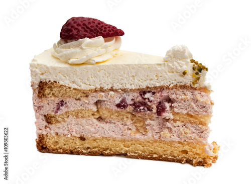 Piece of cake on white background