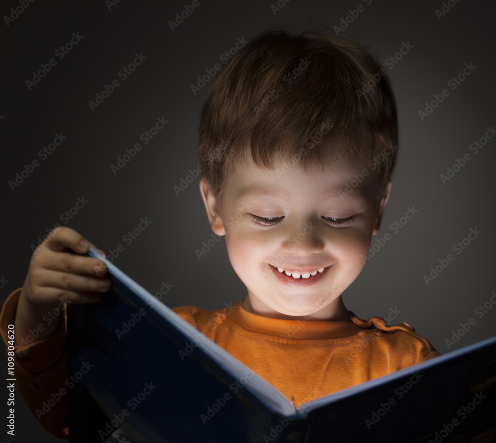 boy read book - obrazy, fototapety, plakaty 
