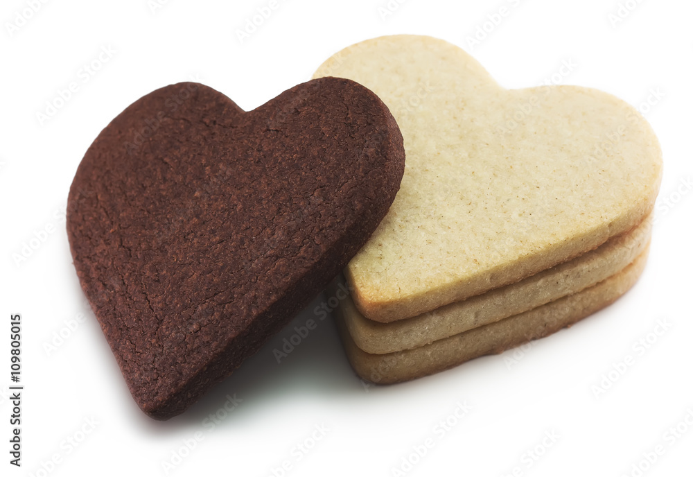 Black and white heart shaped cookies Black and white heart shaped cookies