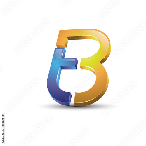 Letter TB 3d style logo vector