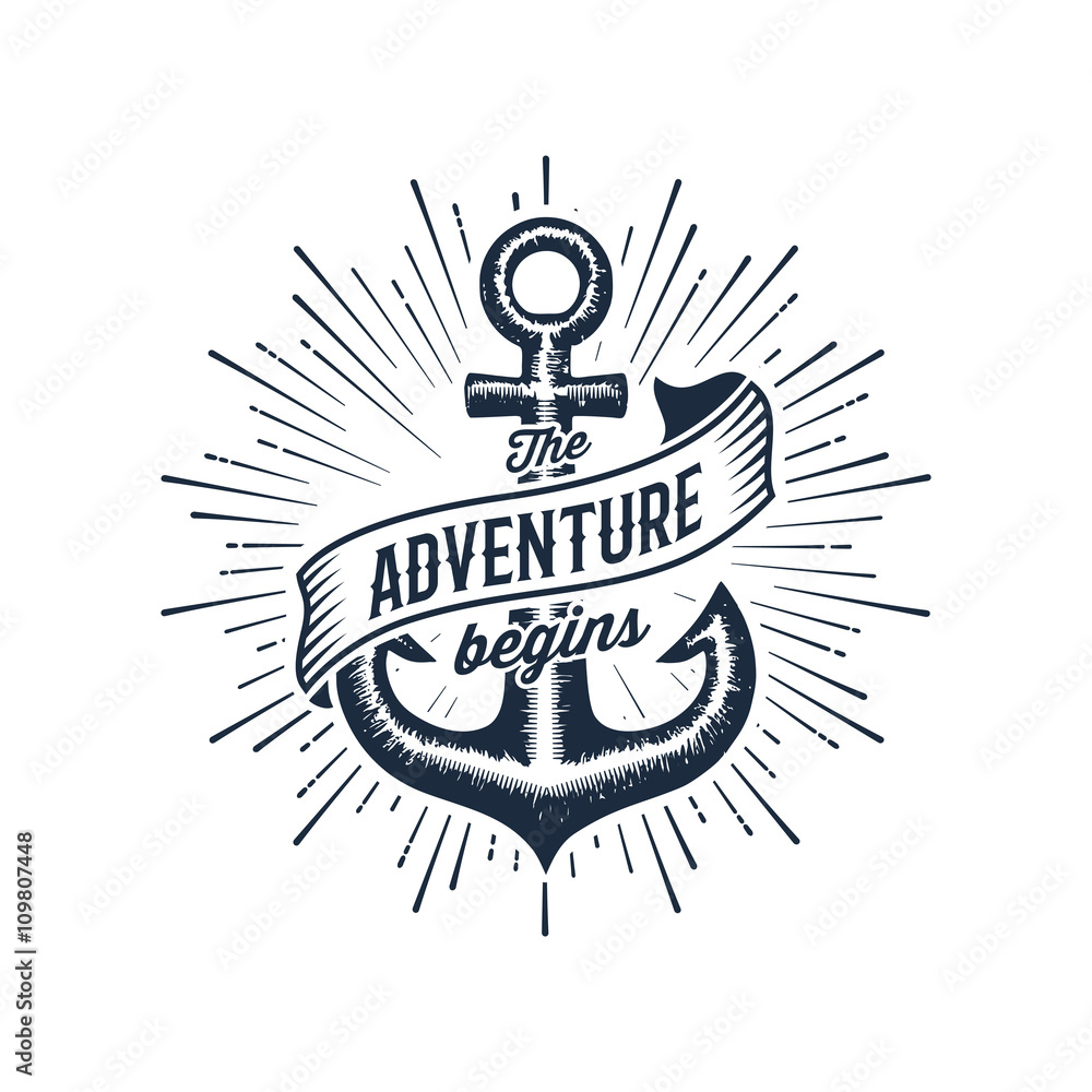 Fototapeta premium Adventure begins blue anchor