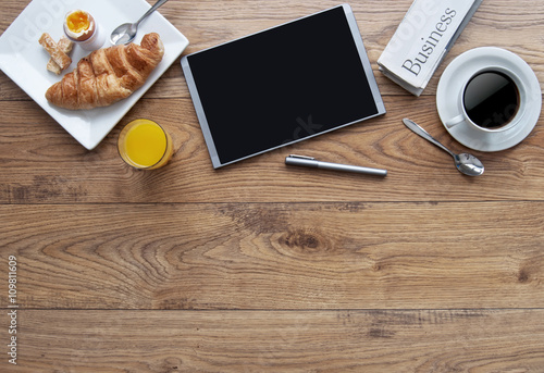 Business breakfast background