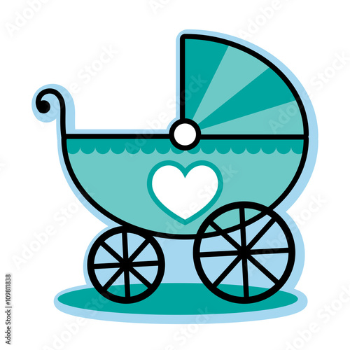 Blue baby boy carriage buggy
